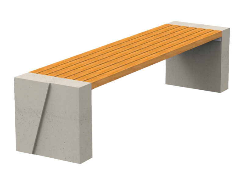 Nowoczesna ławka betonowa bez oparcia
