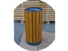 Okrągły kosz uliczny drewniany Tomy