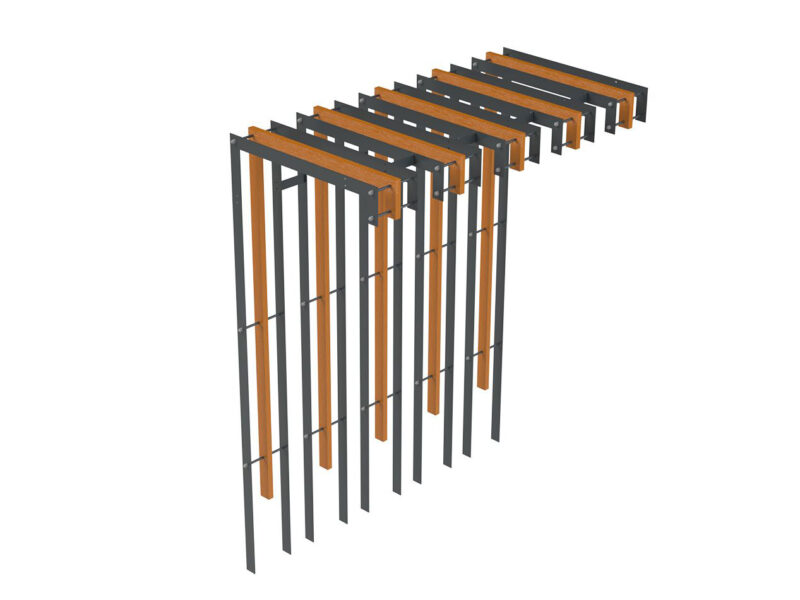 Pergola stalowo-drewniana miejska