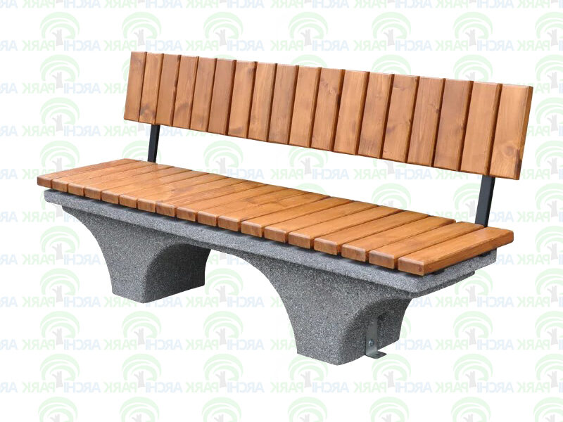 Ławka betonowa z oparciem, na masywnych nogach 420A - Archipark awka betonowa z oparciem, na masywnych nogach 420Anowe