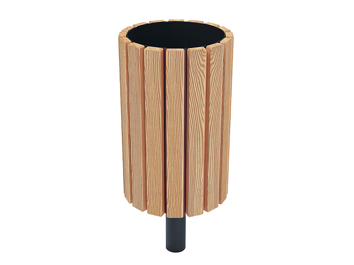 Kosz na śmieci POLI 1 z listwami polimerowymi (z tworzywa) - Archipark