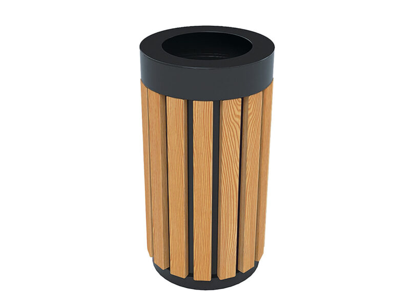 Kosz na śmieci POLI 2 z listwami polimerowymi (z tworzywa) - Archipark