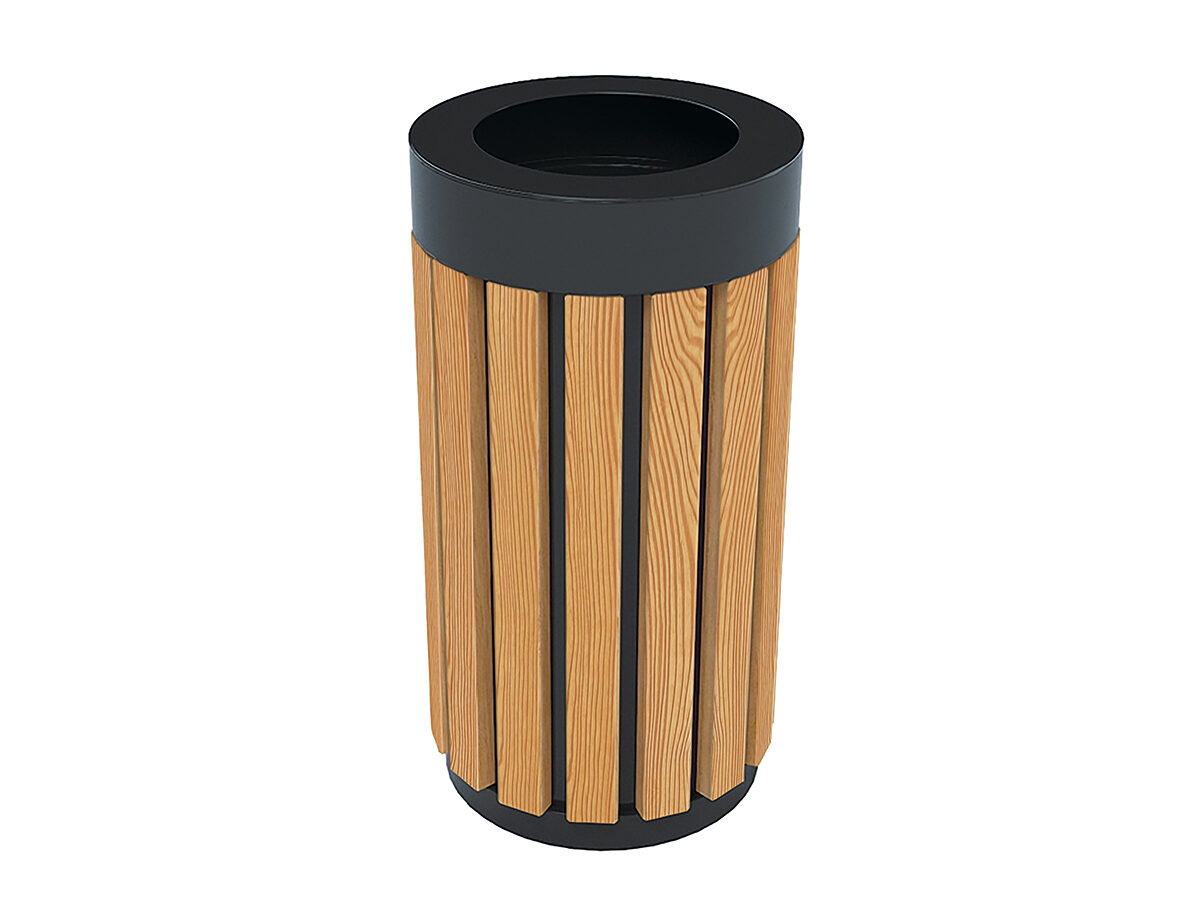 Kosz na śmieci POLI 2 z listwami polimerowymi (z tworzywa) - Archipark