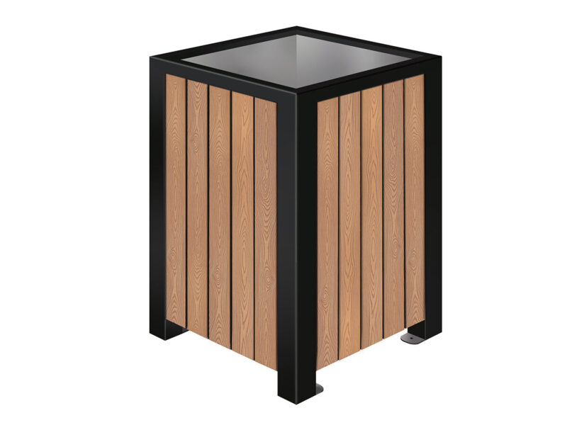 Kosz na śmieci POLI 4 z listwami polimerowymi (z tworzywa) - Archipark