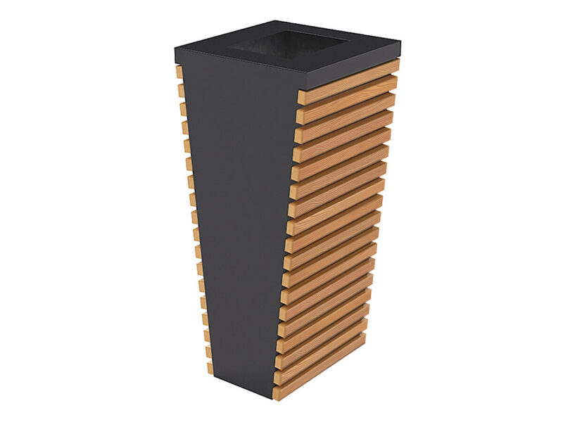 Kosz na śmieci POLI 6 z listwami polimerowymi (z tworzywa) - Archipark