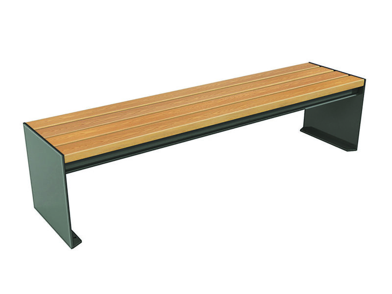 Ławka bez oparcia POLI 1 z listwami polimerowymi (z tworzywa) - Archipark
