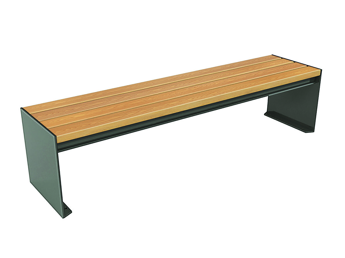 Ławka bez oparcia POLI 1 z listwami polimerowymi (z tworzywa) - Archipark