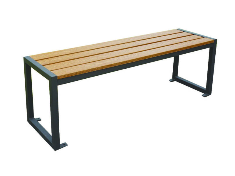Ławka bez oparcia POLI 2 z listwami polimerowymi (z tworzywa) - Archipark