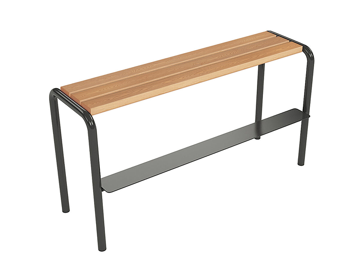 Ławka młodzieżowa POLI 1 z listwami polimerowymi (z tworzywa) - Archipark