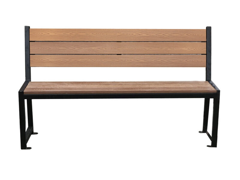Ławka z oparciem POLI 7 z listwami polimerowymi (z tworzywa) - Archipark