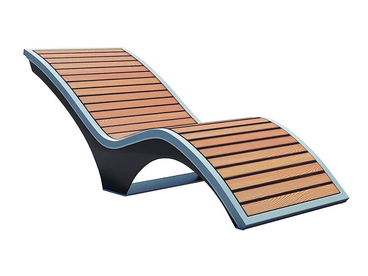 Leżak POLI1 z listwami polimerowymi (z tworzywa) - Archipark