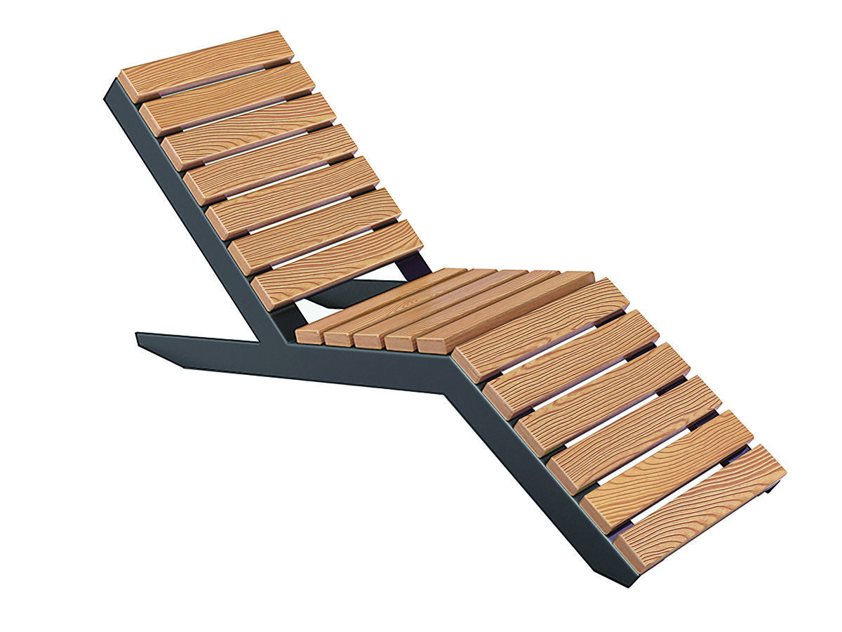 Leżak POLI2 z listwami polimerowymi (z tworzywa) - Archipark